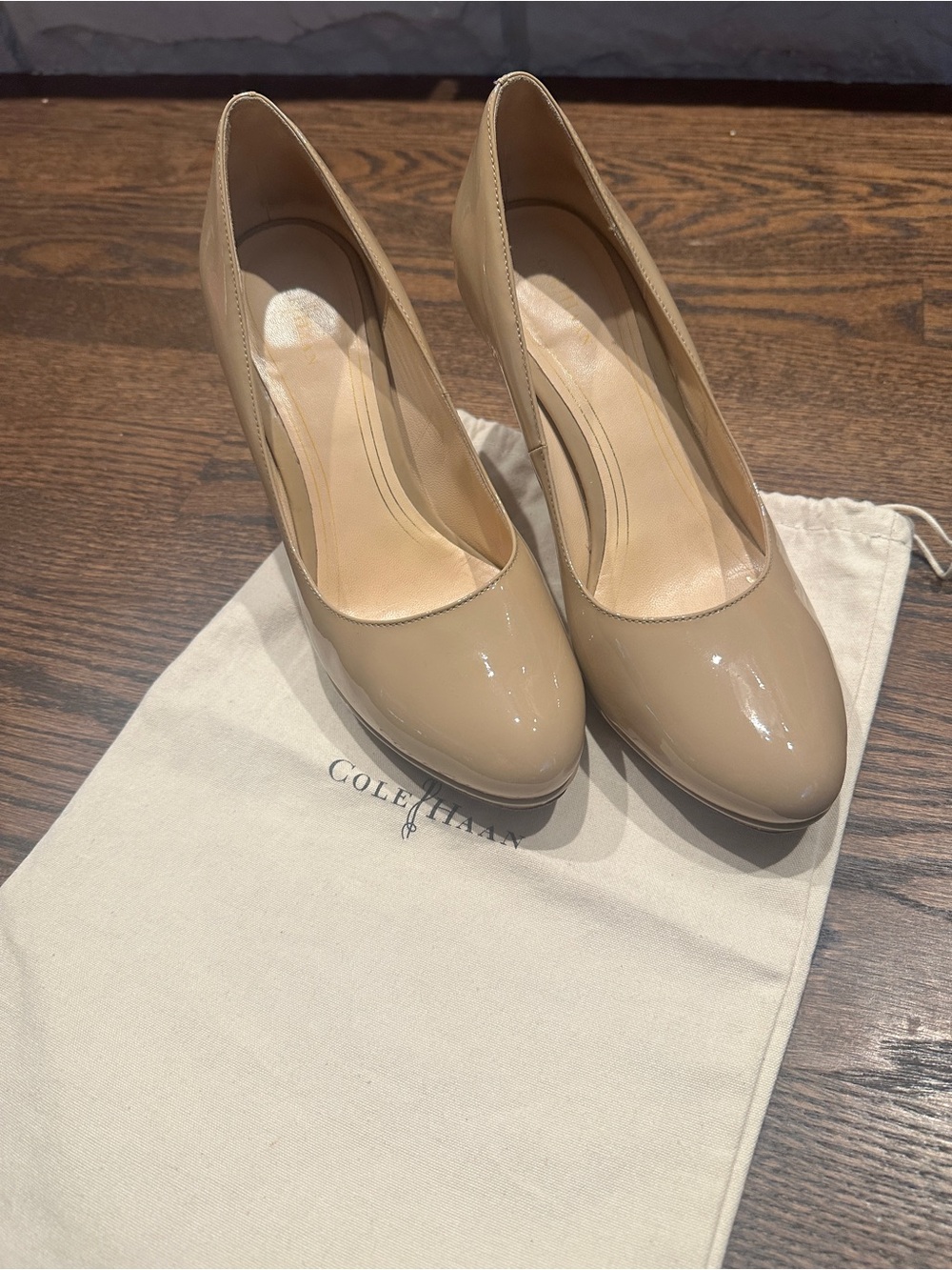 Cole Haan Nike Air Patent Leather Nude Pumps